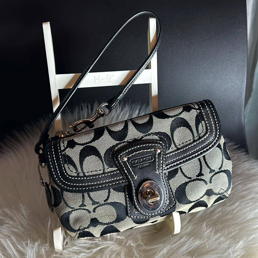 Coach Legacy Ltd. Edition 65th Anniversary  Signature Canvas & Leather Wristlet